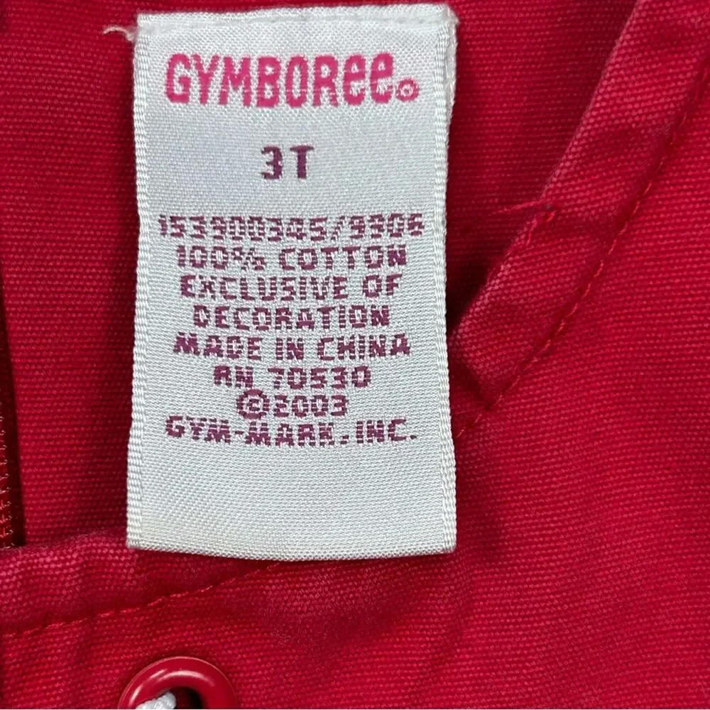 Vintage Gymboree Whale Watching  Embroidered Red Jumper Dress 2003 Sz 3T
